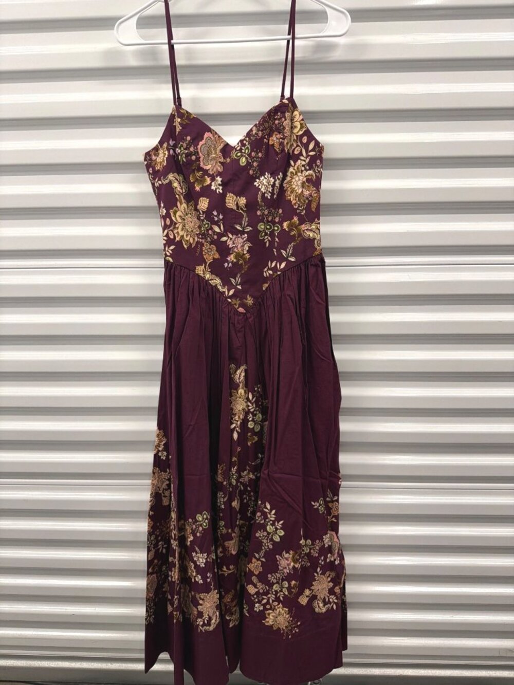 Hemant And Nandita Savi Maxi Dress Burgundy Floral Womens Size Small - Picture 5 of 11